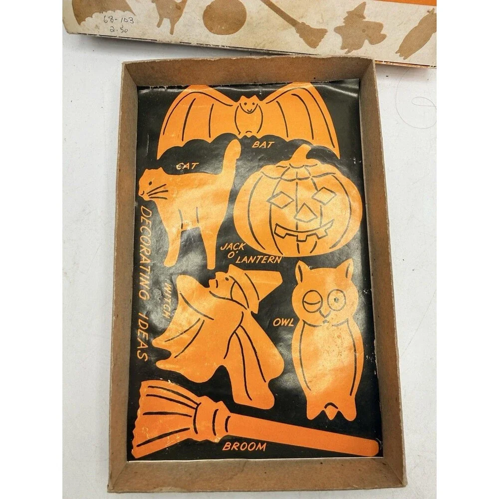 MCM Vintage Halloween Trick or Treat 5 Metal Cookie Cooky Cutters Original Box
